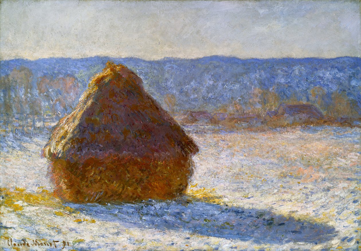 クロード・モネ、MEULES, EFFET DE NEIGE, LE MATIN 朝の雪の効果で穀物 | クロード・モネ